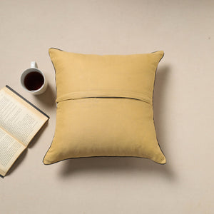 Beige - Silk Banarasi Cushion Cover with Zari Work 15