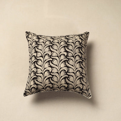 Black - Cotton Block Printed Bagru Cushion Cover 35