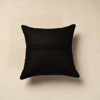 Black - Cotton Block Printed Bagru Cushion Cover 35