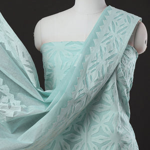 3pc Barmer Applique Cut Work Cotton Suit Material Set 04