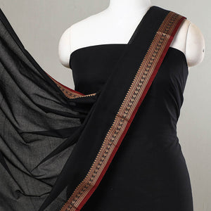 Black - 3pc Traditional Cotton Dharwad Dress Material 06