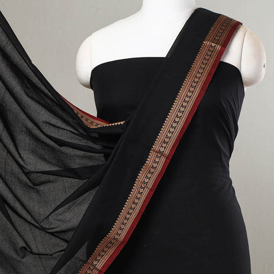 Black - 3pc Traditional Cotton Dharwad Dress Material 06
