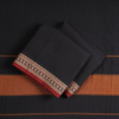 Black - 3pc Traditional Cotton Dharwad Dress Material 06