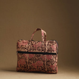 Brown - Handmade Quilted Cotton Laptop Bag (13 x 16 in) 25