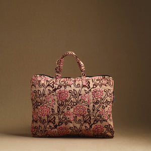 Brown - Handmade Quilted Cotton Laptop Bag (13 x 16 in) 25