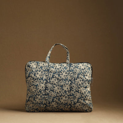 Beige - Handmade Quilted Cotton Laptop Bag (13 x 16 in) 31