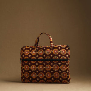 Brown - Handmade Quilted Cotton Laptop Bag (13 x 16 in) 32