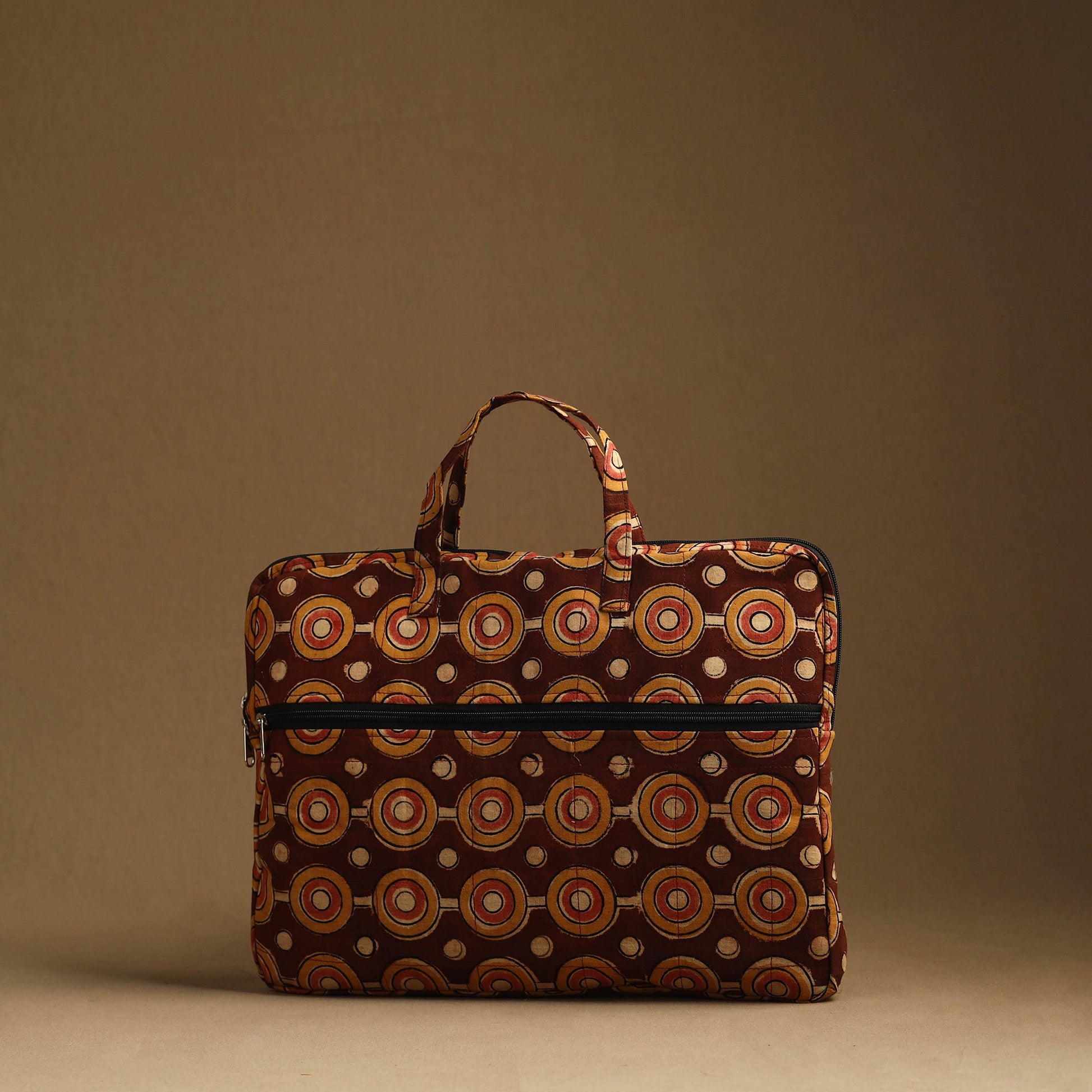 Brown - Handmade Quilted Cotton Laptop Bag (13 x 16 in) 32
