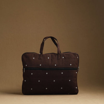 Brown - Handmade Quilted Cotton Laptop Bag (13 x 16 in) 33