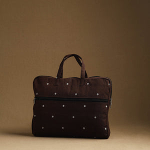 Brown - Handmade Quilted Cotton Laptop Bag (13 x 16 in) 33