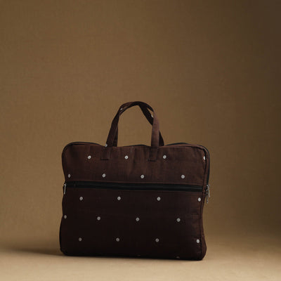 Brown - Handmade Quilted Cotton Laptop Bag (13 x 16 in) 33