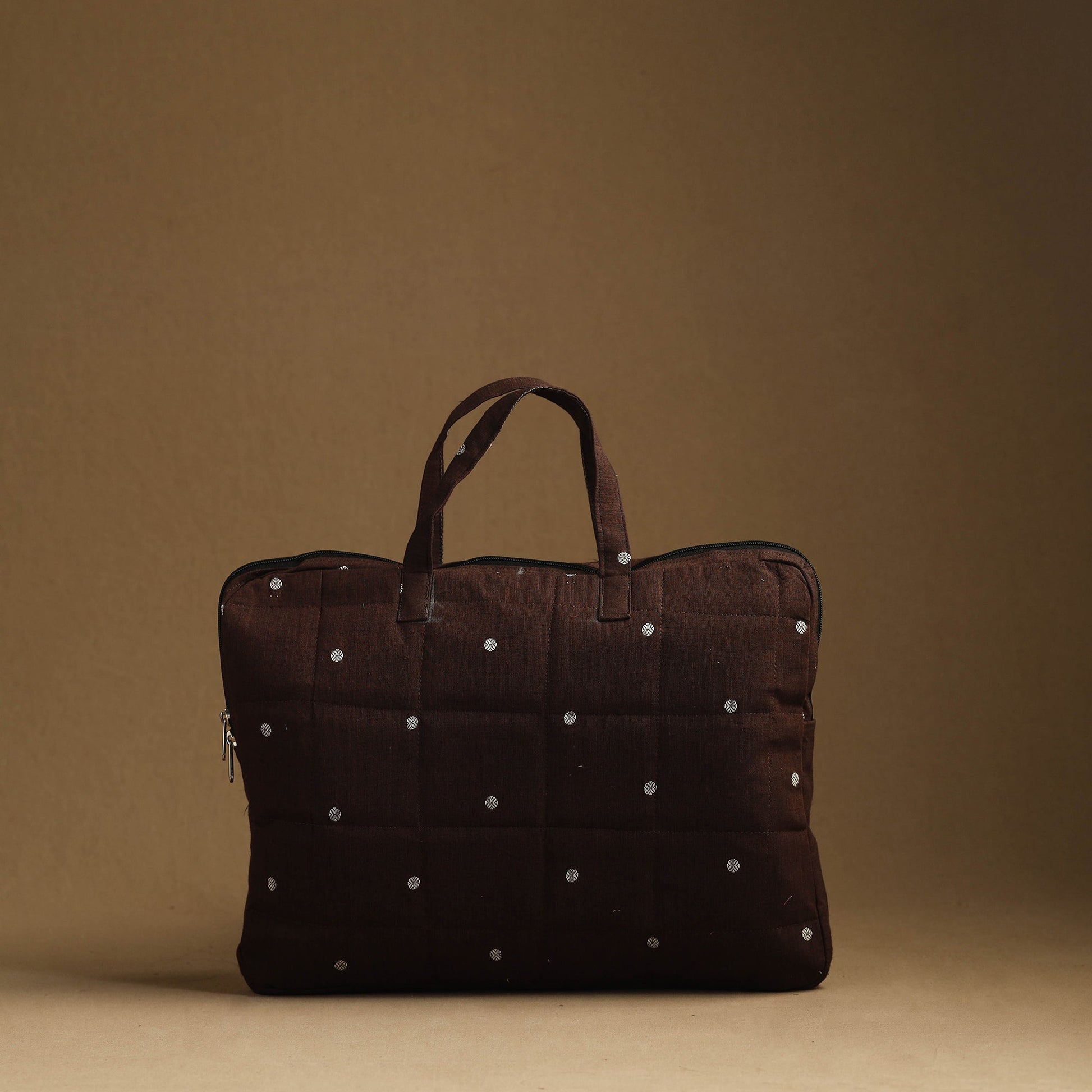 Brown - Handmade Quilted Cotton Laptop Bag (13 x 16 in) 33