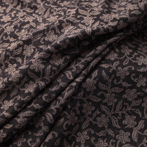 Black - Bagh Block Printed Merino Wool Handloom Fabric