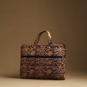 Brown - Handmade Quilted Cotton Laptop Bag (13 x 16 in) 36