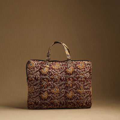 Brown - Handmade Quilted Cotton Laptop Bag (13 x 16 in) 36
