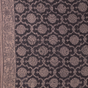 Black - Bagh Block Printed Merino Wool Handloom Fabric