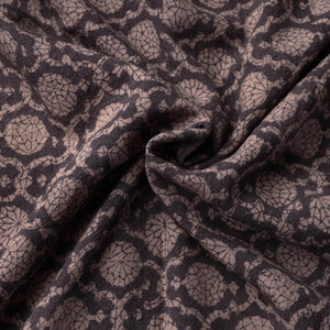 Black - Bagh Block Printed Merino Wool Handloom Fabric