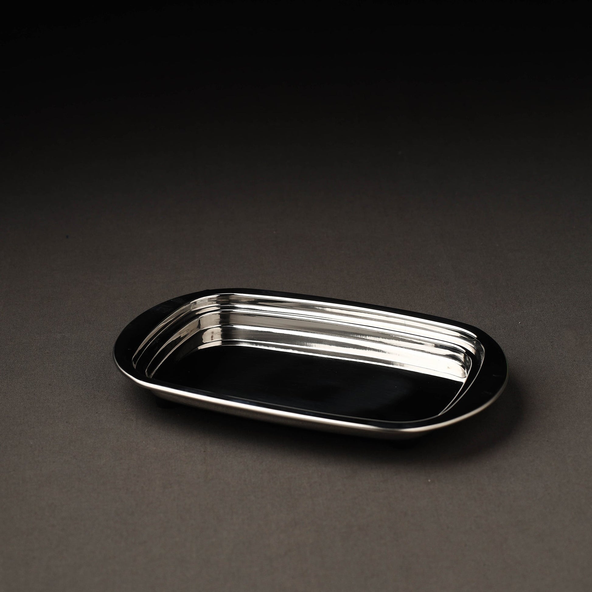Black - Floral Handpainted Enamelware Stainless Steel Butter Dish (Capacity- 500Grams)