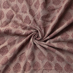 Beige - Bagh Block Printed Merino Wool Handloom Fabric