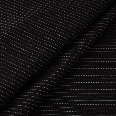 Black - Prewashed Running Stitch Cotton Fabric 32