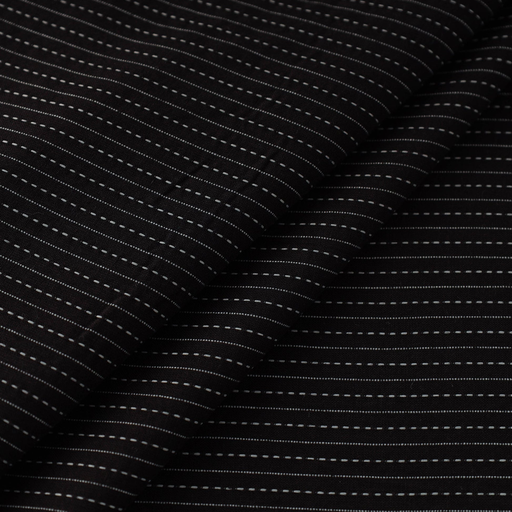 Black - Prewashed Running Stitch Cotton Fabric 32