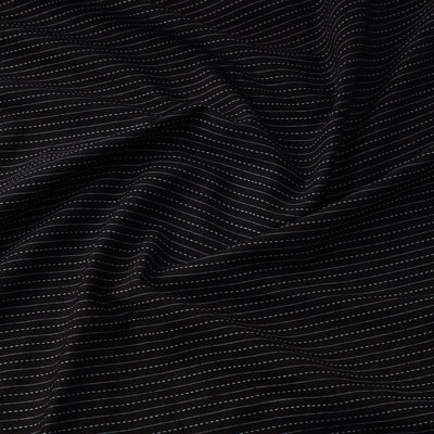 Black - Prewashed Running Stitch Cotton Fabric 32