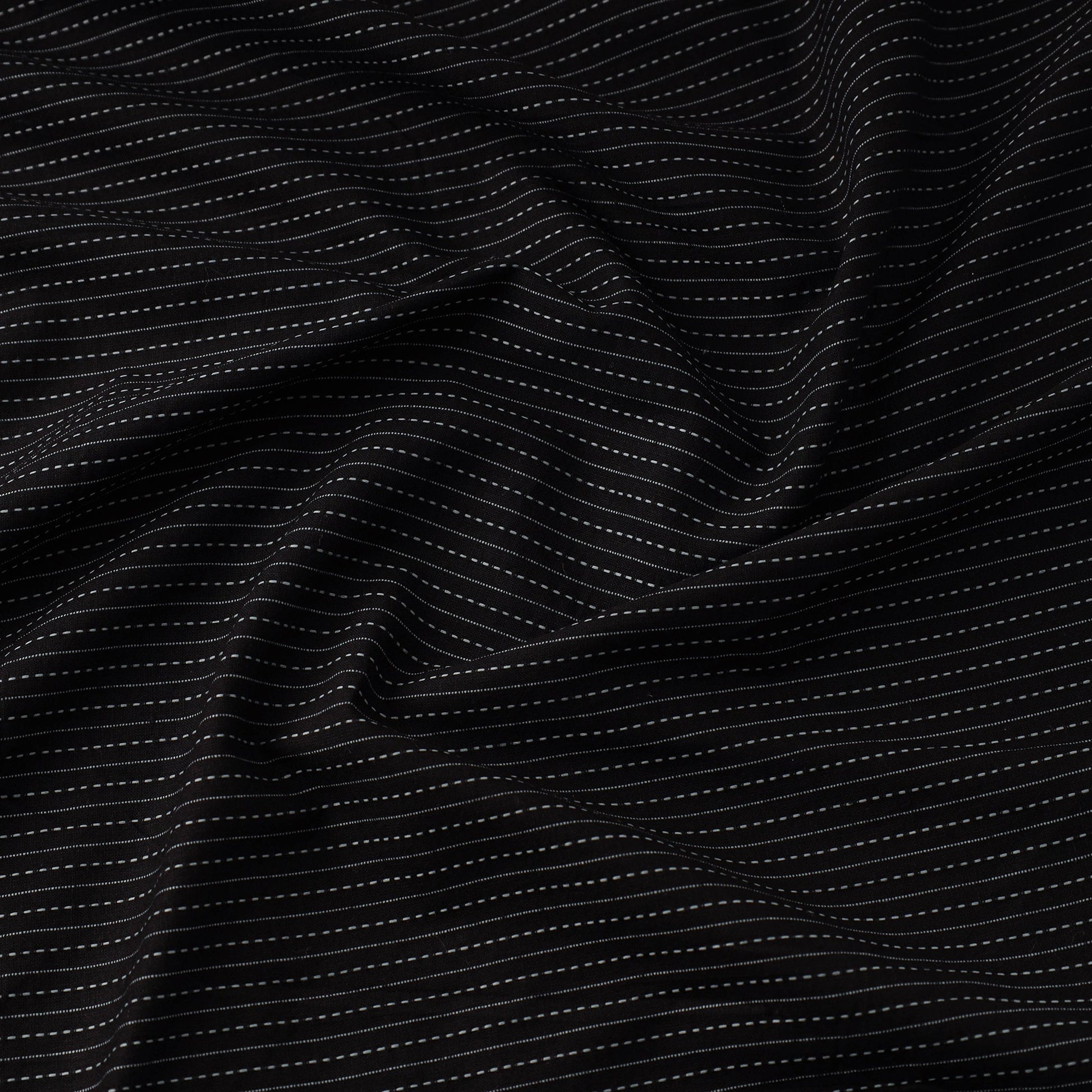 Black - Prewashed Running Stitch Cotton Fabric 32