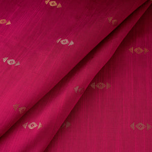 Pink - Zari Buti Spun Dupion Viscose Silk Plain Fabric 09
