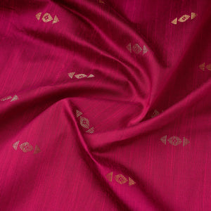 Pink - Zari Buti Spun Dupion Viscose Silk Plain Fabric 09