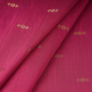 Pink - Zari Buti Spun Dupion Viscose Silk Plain Fabric 11