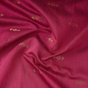 Pink - Zari Buti Spun Dupion Viscose Silk Plain Fabric 11