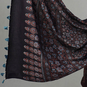Brown - Kutch Block Print Cotton 3pc Ajrakh Dress Material 01