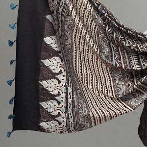 Black - Kutch Block Print Cotton 3pc Ajrakh Dress Material 10
