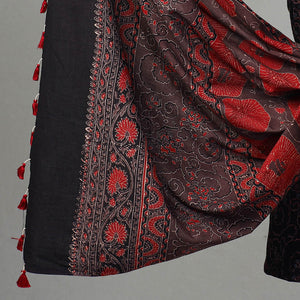 Black - Kutch Block Print Cotton 3pc Ajrakh Dress Material 13