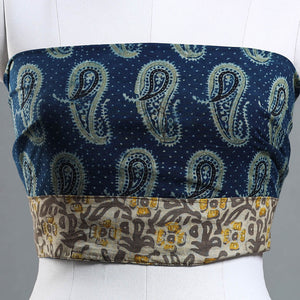 Blue - Ajrakh Block Printed Cotton Blouse Piece