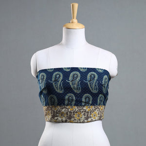 Blue - Ajrakh Block Printed Cotton Blouse Piece