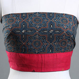 Blue - Ajrakh Block Printed Cotton Blouse Piece