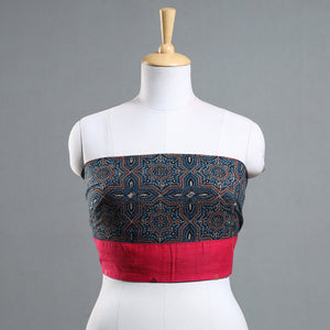 Blue - Ajrakh Block Printed Cotton Blouse Piece