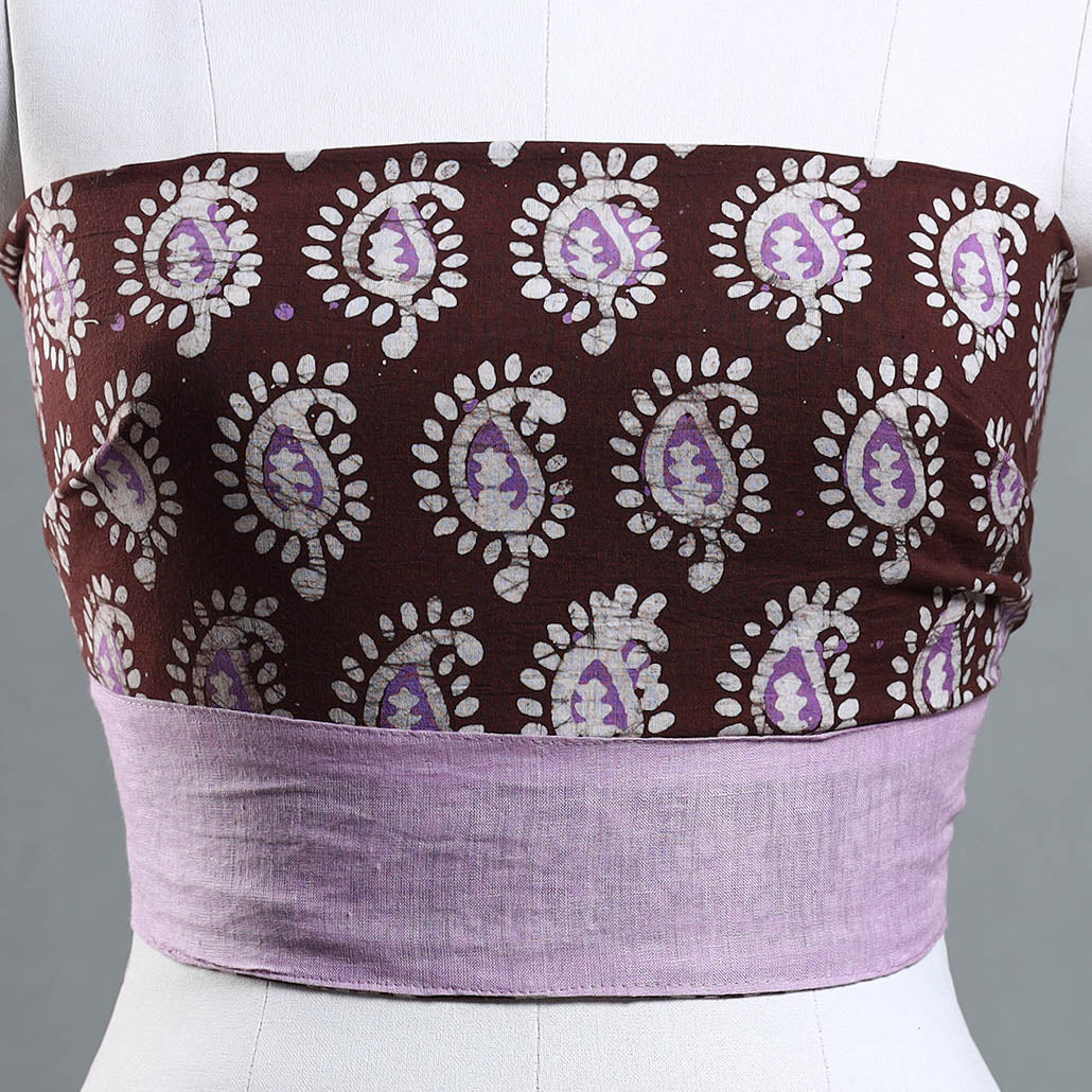 Brown - Batik Printed Cotton Blouse Piece
