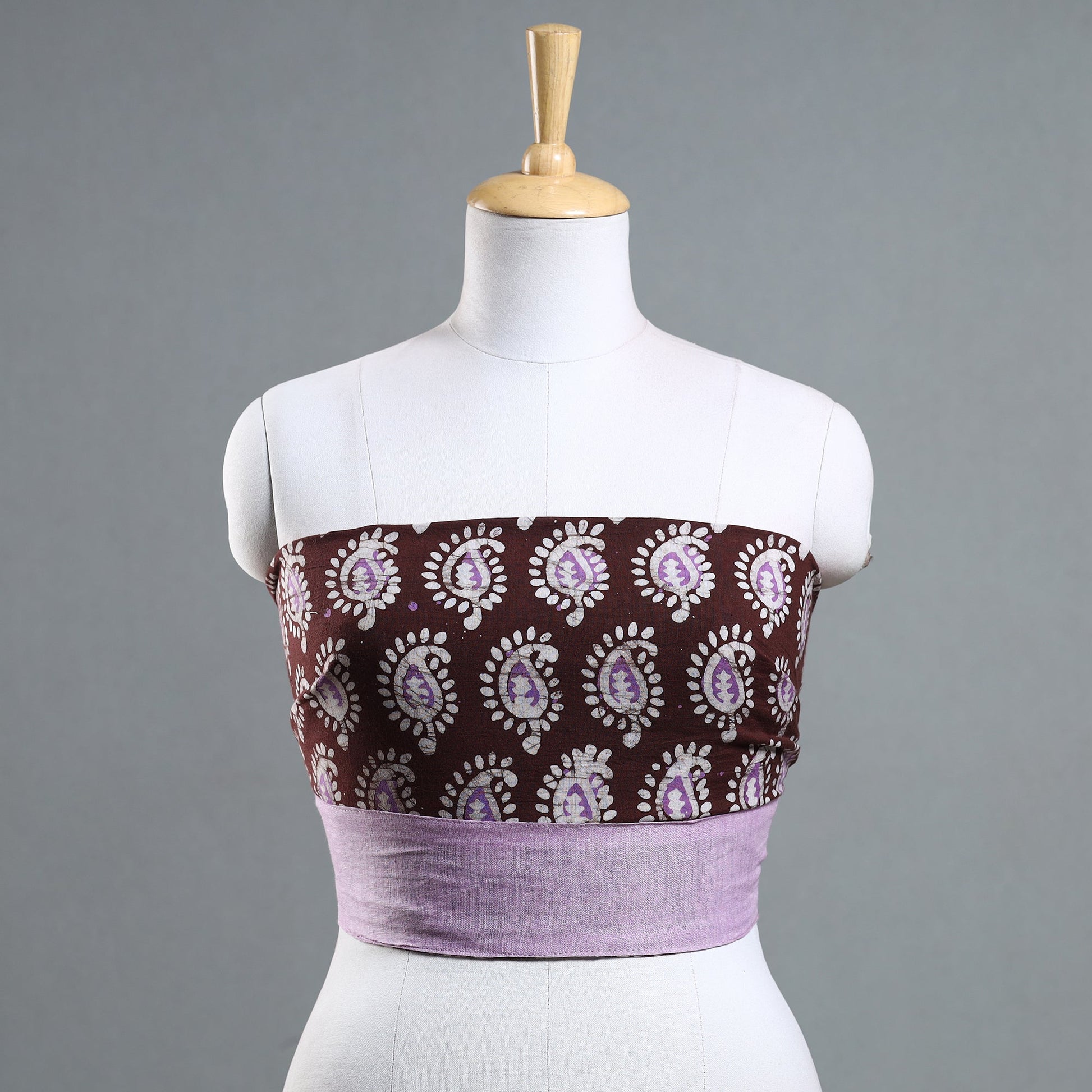 Brown - Batik Printed Cotton Blouse Piece