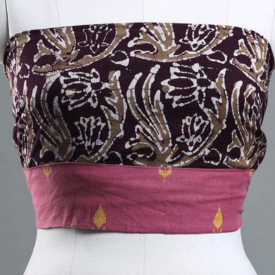 Brown - Batik Printed Cotton Blouse Piece