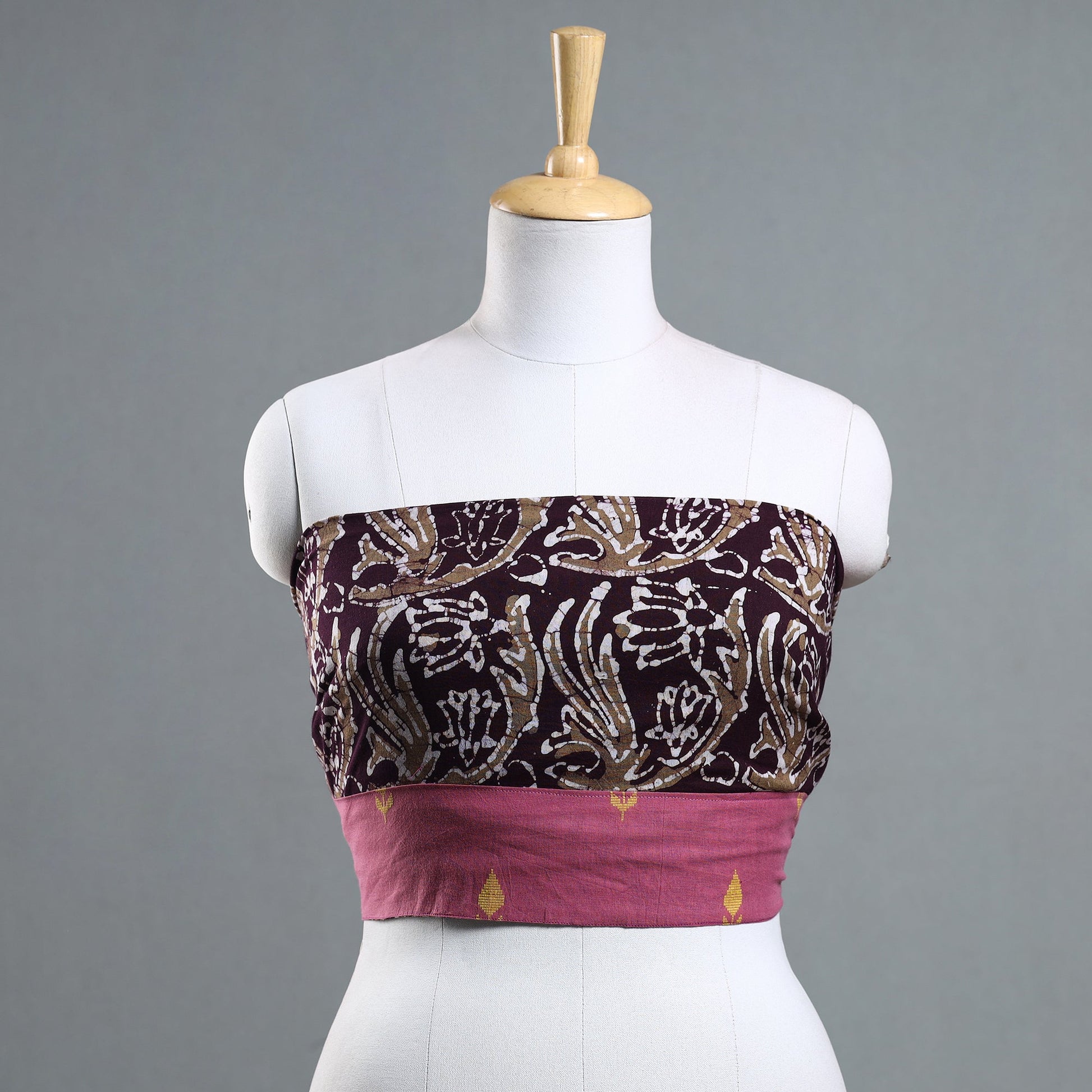 Brown - Batik Printed Cotton Blouse Piece