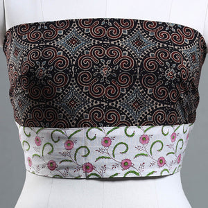 Black - Ajrakh Block Printed Cotton Blouse Piece