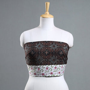 Black - Ajrakh Block Printed Cotton Blouse Piece