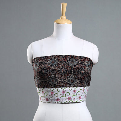 Black - Ajrakh Block Printed Cotton Blouse Piece