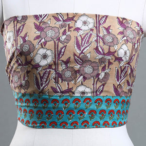 Brown - Sanganeri Block Printed Cotton Blouse Piece