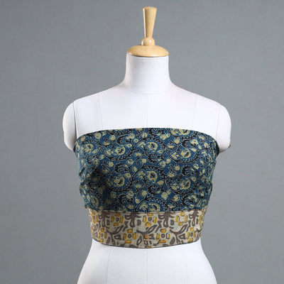 Blue - Ajrakh Block Printed Cotton Blouse Piece