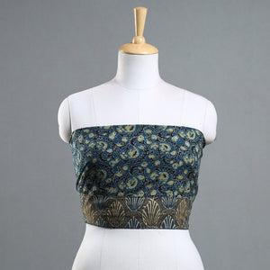 Blue - Ajrakh Block Printed Cotton Blouse Piece