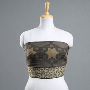 Brown - Ajrakh Block Printed Cotton Blouse Piece