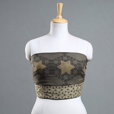 Brown - Ajrakh Block Printed Cotton Blouse Piece